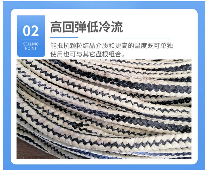 Aramid fiber packing, wear-resistant and high-temperature resistant sealing strip, square packing ring, Haozheng