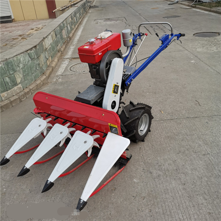 Integrated rice and wheat harvester, hand-held ryegrass mower, small four-wheel front lawn mower