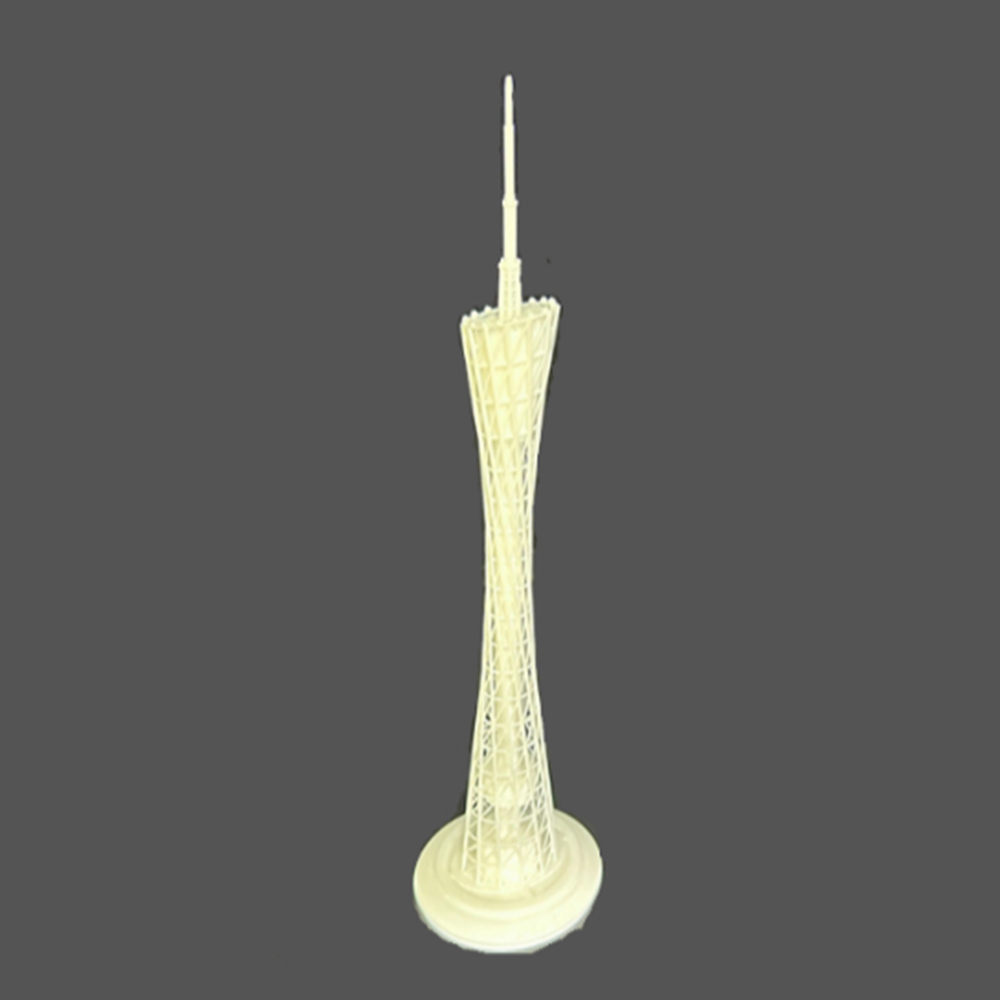 White 3D printing allows customized industrial parts to be delivered within four hours. Photosensitive resin trendy toy tower with small waist