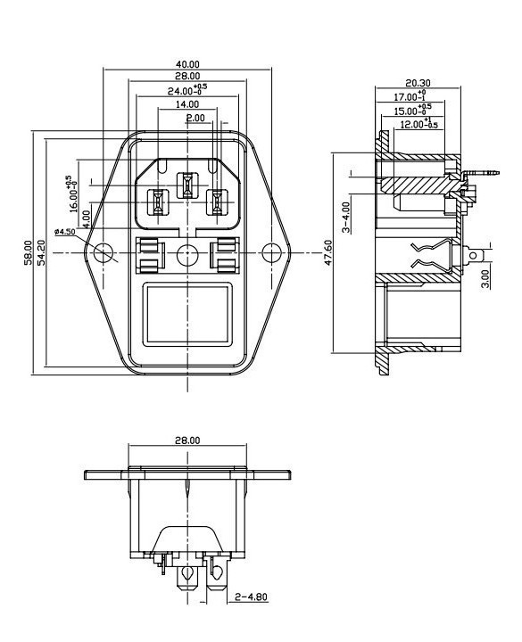 AC socket tripod power socket computer Fan heater vacuum cleaner power plug