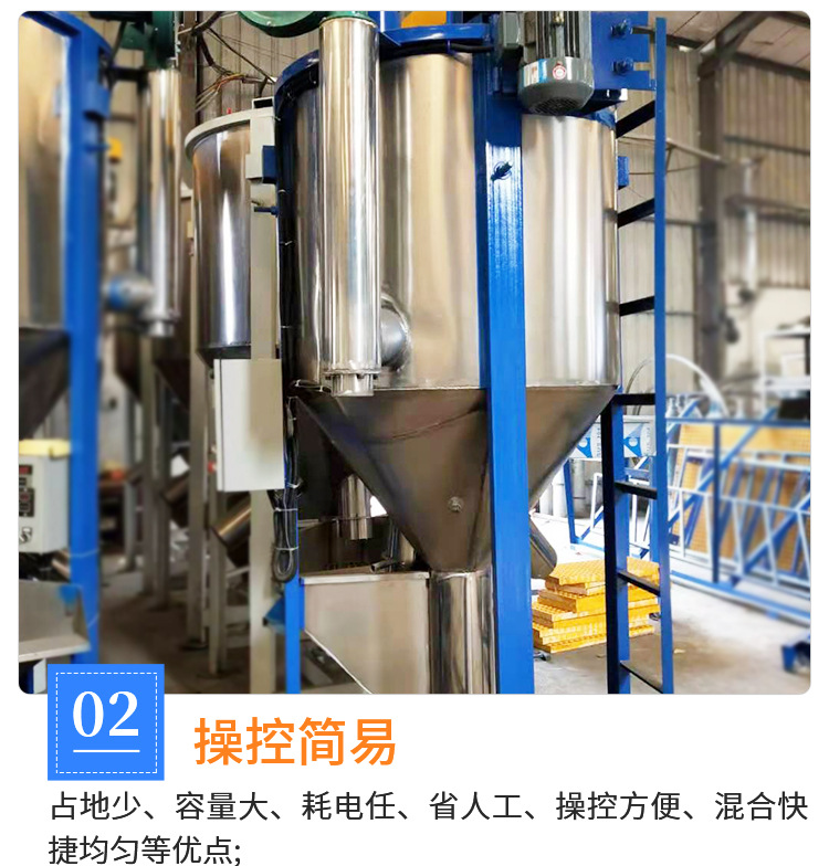 Manufacturing of fixed vertical dry powder particle plastic mixer equipment for Heyi production