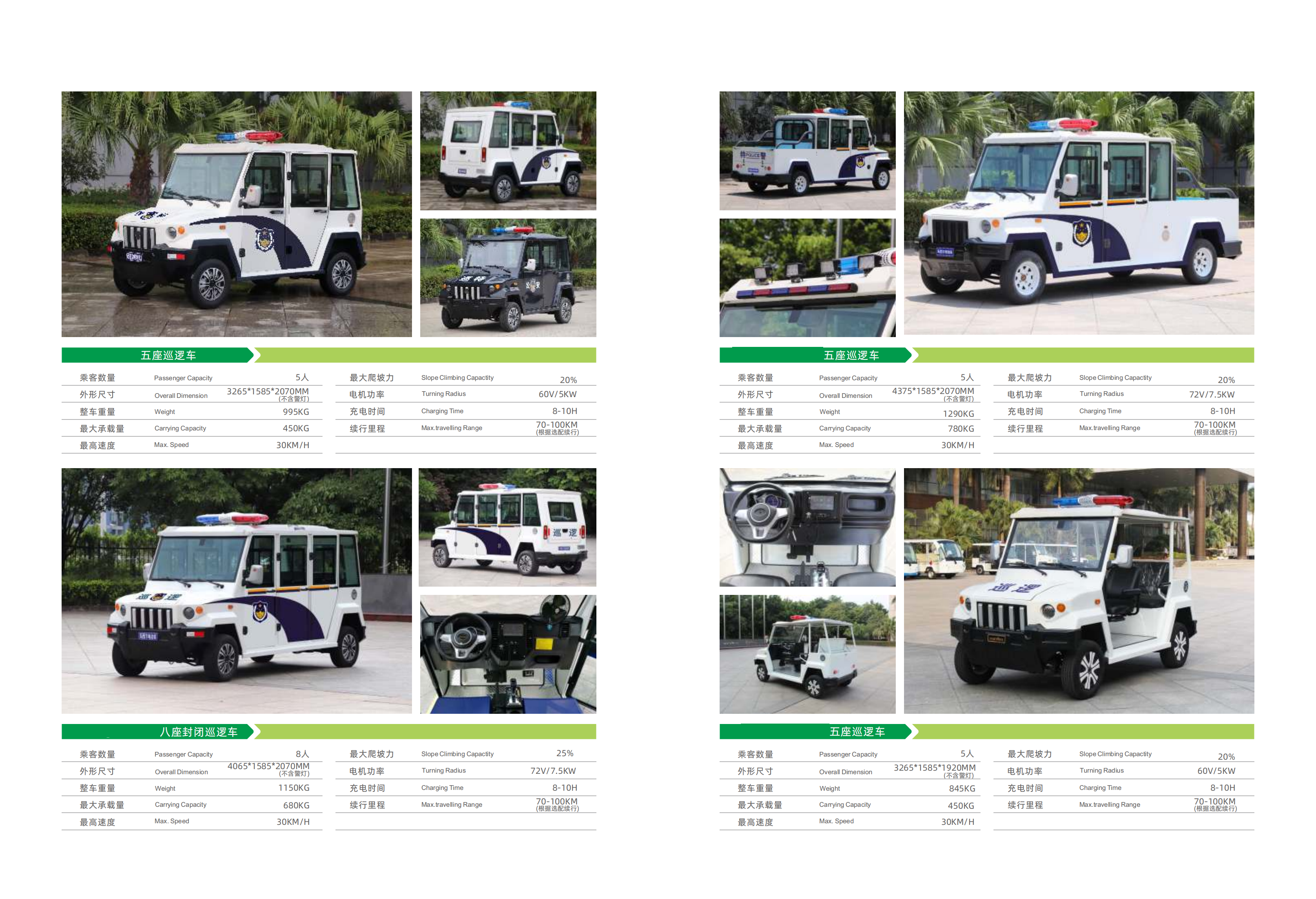 Customized 4-8 seater off-road electric patrol vehicle from a manufacturer of four-wheel electric vehicles in Guanghan and Mianyang, Chengdu, Sichuan