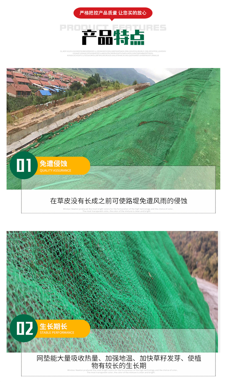 NSS plastic three-dimensional geotextile mesh mountain restoration green mesh slope protection EM2-EM5