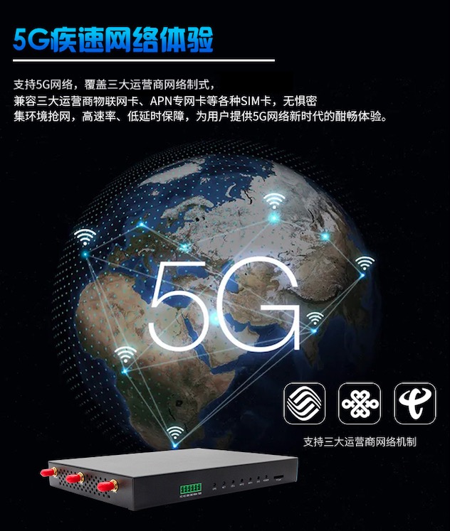 Yinghua Industrial Grade 5-Port Full Gigabit 5G4G Router 485/232 Serial Port Transmission 1200M Dual Band WIFI