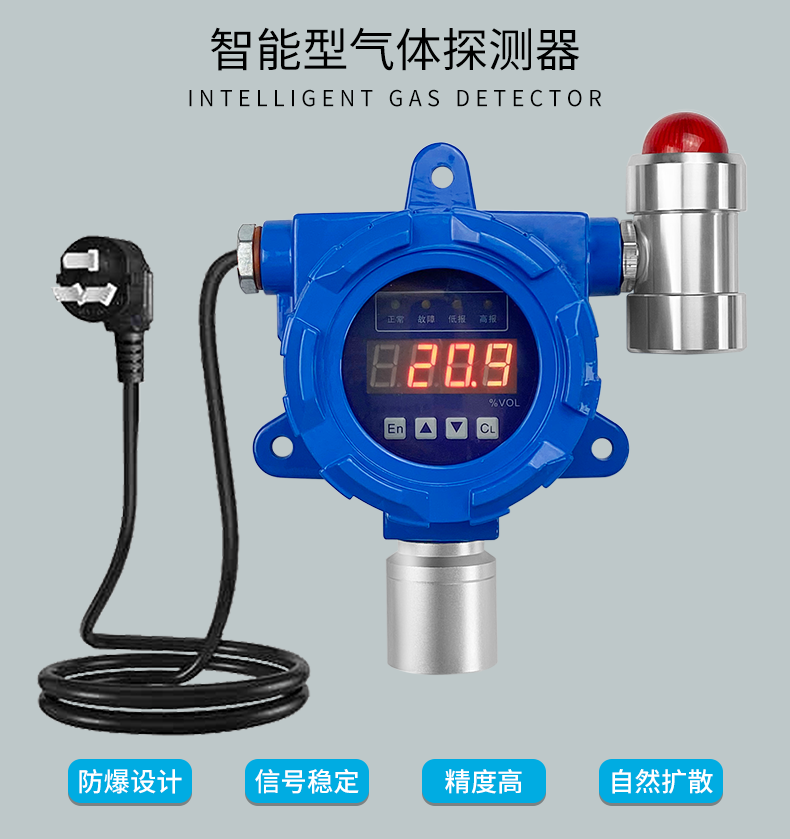 Industrial combustible gas alarm, oxygen, carbon monoxide, hydrogen, ammonia, chlorine, gas, hydrogen sulfide concentration leakage detector