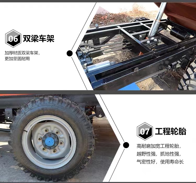 Chuangyuan Mining with dump tricycle electric starting capacity of 2 tons diesel tipper truck with 18 horsepower