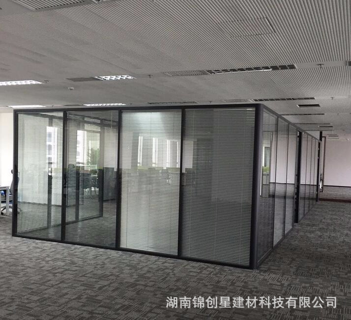 Office glass partition wall, double glass louver partition, hotel office glass partition, fireproof partition