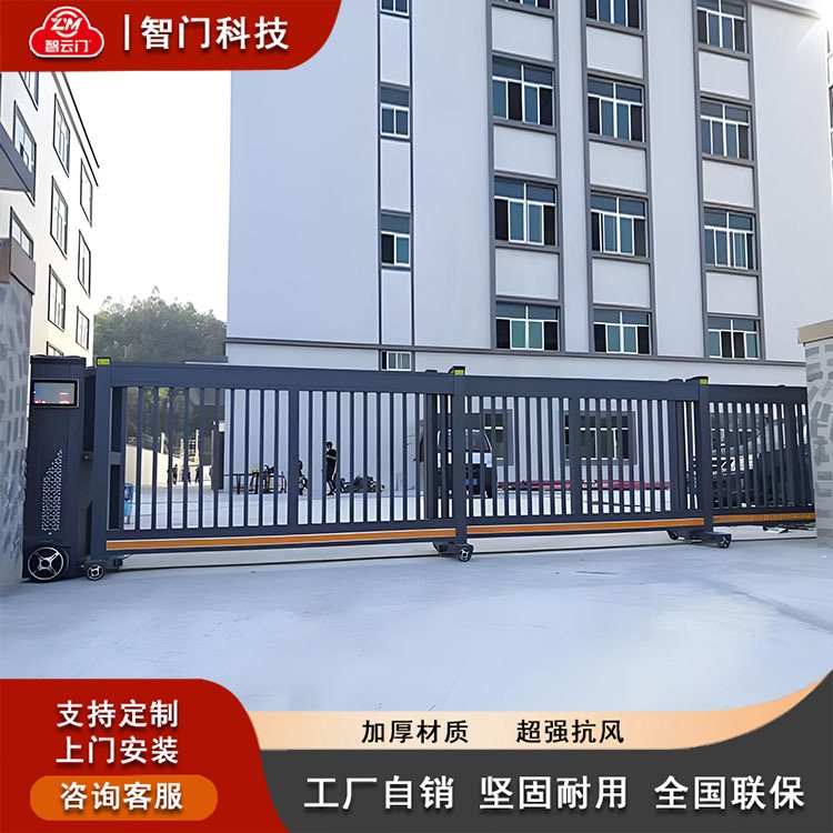 企业园区段滑门 铝合金伸缩平移门 园区主入口 抗风稳固 源头工厂