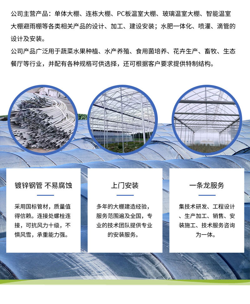 The construction of modern agricultural greenhouses in glass greenhouses is convenient, easy to install, and manufactured in Taixiang