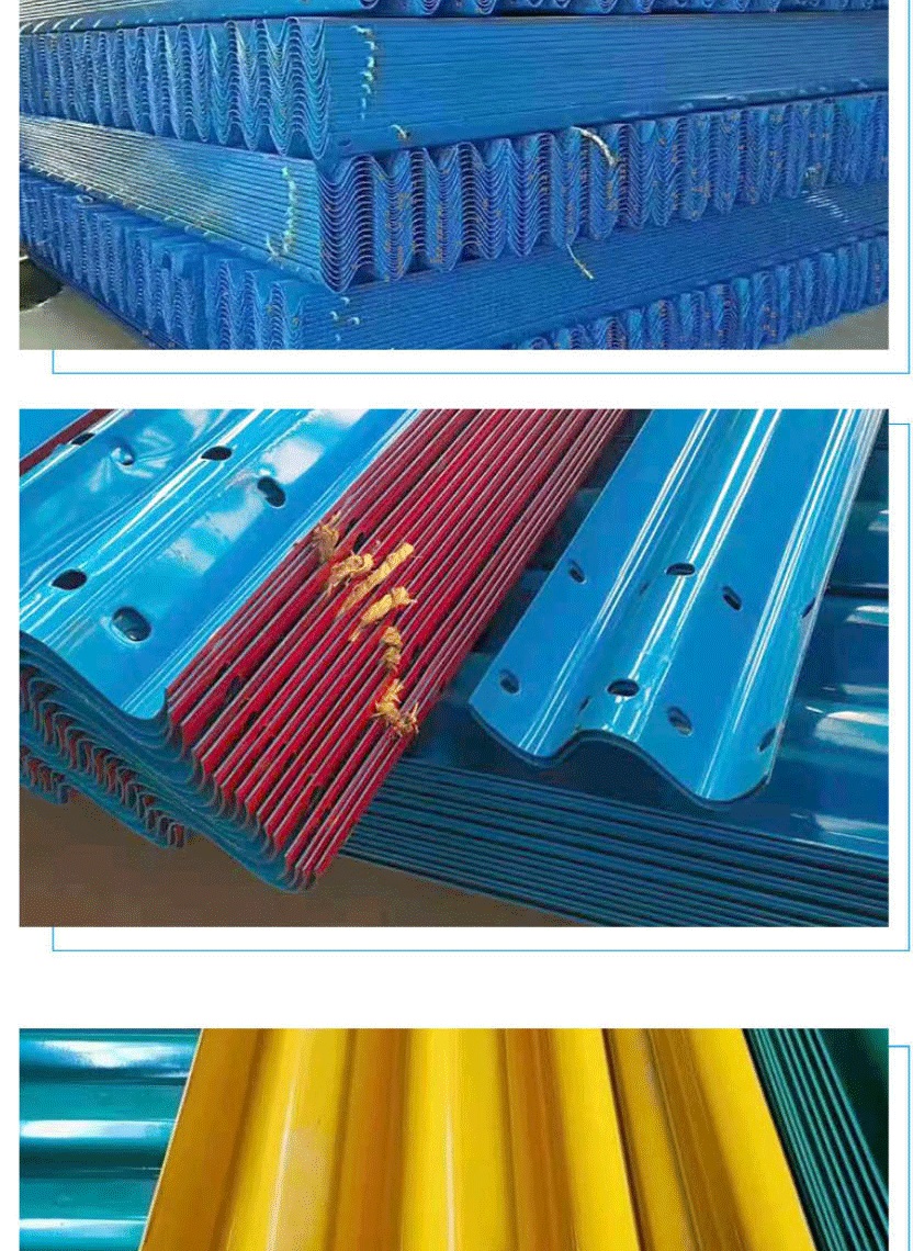 Galvanized corrugated guardrail plates for urban and rural roads, traffic and highway protection, two wave anti-collision, sturdy and corrosion-resistant Xinbo Ju