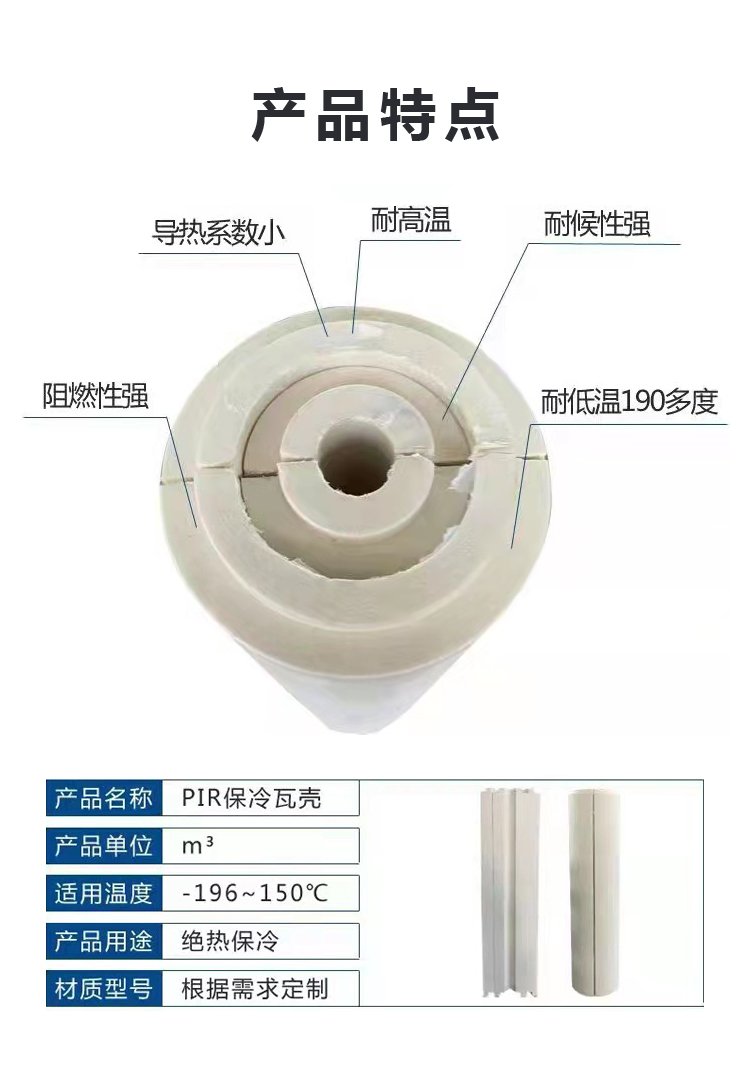 Rigid high-density foam plastic pipe shell, polyurethane pipe shell cushion block, arc plate for cold insulation pipe