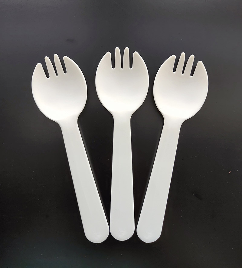 PLA degradable cake knife fork spoon set Disposable tableware four piece set custom dessert gift