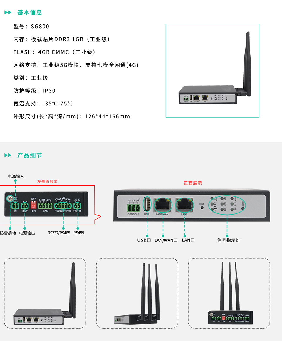 SG800 high performance 4G industrial edge computing gateway realizes uplink and downlink data transmission and protocol conversion