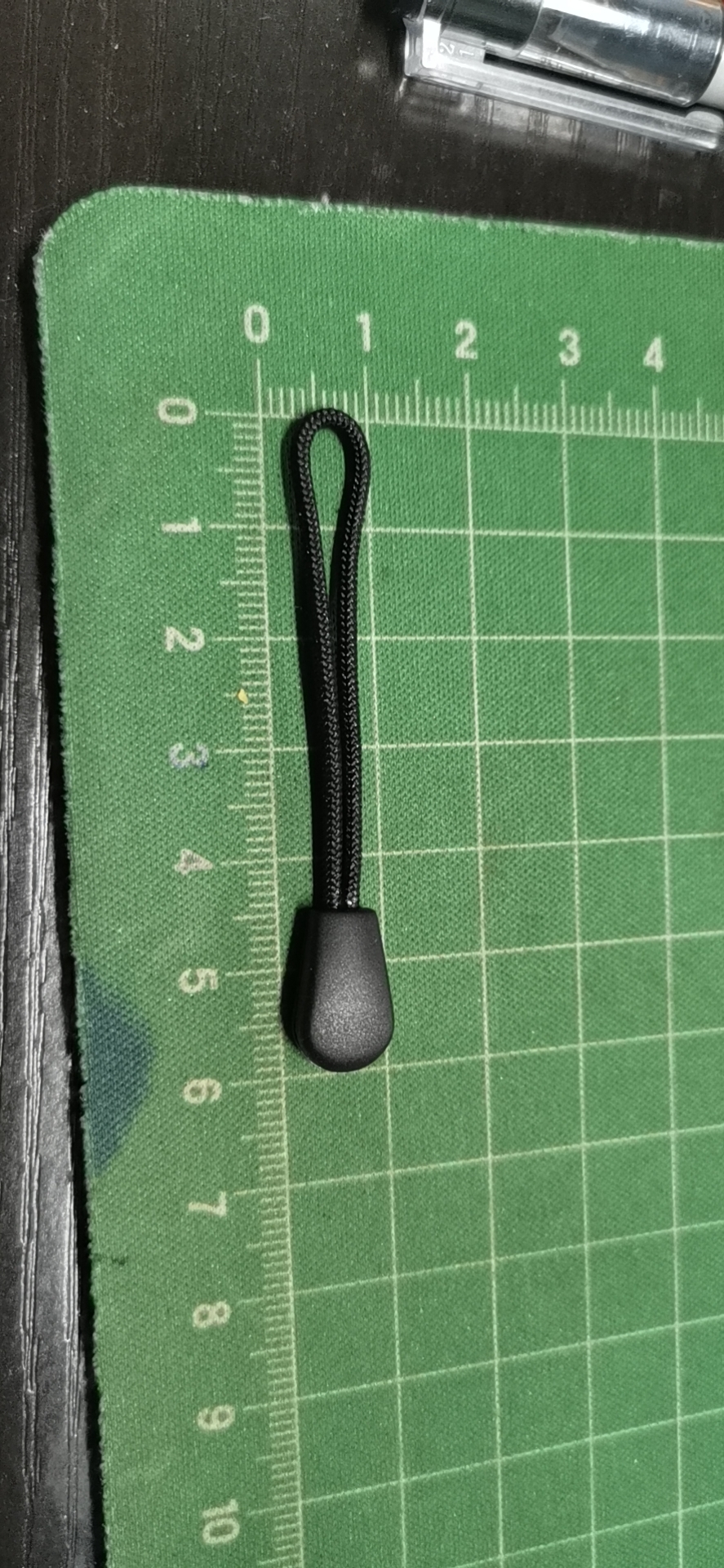 Zipper pull tab, handle pull loop, plastic injection pull tab, TPU pull loop, rope